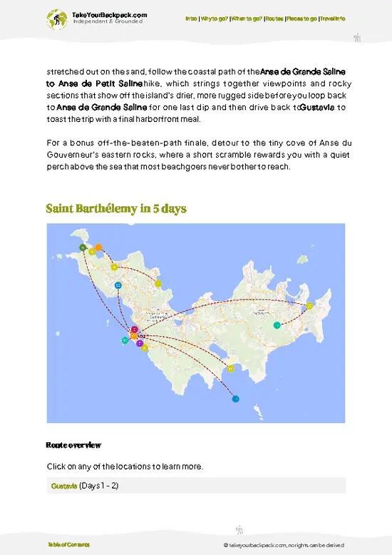 example page 4 from our offline Travel Guide for Saint Barthélemy